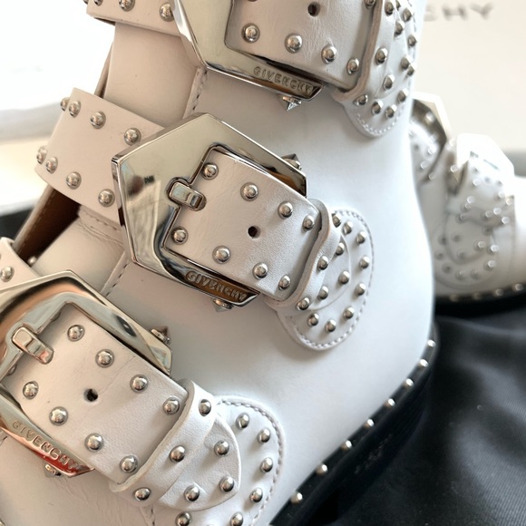 GIVENCHY Prue Leather Studded Buckle Ankle Boot - Picture 6 of 8
